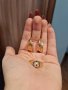 обеци и пръстен от медицинска стомана с 18к златно покритие , снимка 1 - Пръстени - 43869845