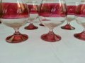 Ретро стъклени чаши с златен кант , снимка 2