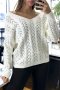 Дамски пуловер, кръстосан отзад с красива шарка, 5цвята - 023, снимка 13