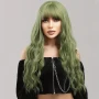 Зелена аниме къдрава перука с бретон, снимка 6