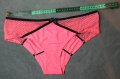 L/XL розови изрязани бикини/полу боксер с черни ластични ленти, снимка 4