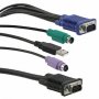 USB KVM кабел с PS2 + USB конектори, снимка 1 - Кабели и адаптери - 26264321