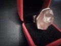Уникати!!Огромен авторски  сребърен пръстен 26 грама с друза  розов кварц , снимка 6