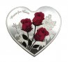 Монета сърце с червени рози и надпис " обичам те " на различни езици , Св. Валентин , 8 март влюбени, снимка 2