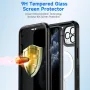seacosmo Магнитен калъф за iPhone 11 Pro 5,8 инча, вграден 9H протектор за поверителност, черен , снимка 6