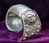 Старинна възрожденска сребърна гривна рогатка, снимка 2