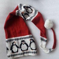Зимна шапка с пингвини, снимка 1 - Шапки - 39646943