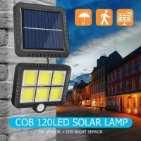 2 броя 128 COB LED соларен прожектор с 3 режима, дистанционно, сензор за движение, снимка 4 - Соларни лампи - 33090683
