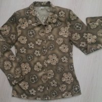 Риза на бежово-кафеви цветя, снимка 3 - Ризи - 28298711