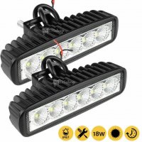 2бр. LED бар 18w offroad, снимка 3 - Аксесоари и консумативи - 38725477