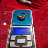 Уникален антикварен сребърен позлатен пръстен с цитрин- 6.56 грама- 925 проба , снимка 11 - Пръстени - 40788836