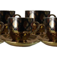 Комплект от 6 бр. чаши за кафе + 6 бр. чинийки, снимка 1 - Чаши - 44898684