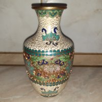 Cloisonne Клоазоне стара ваза бронз клетъчен емайл, снимка 1 - Антикварни и старинни предмети - 43202641