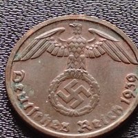 Две монети 1 райхспфенинг 1939г. Трети райх с СХВАСТИКА /5 гроша 1978г. Австрия орел Хералдика 22373, снимка 6 - Нумизматика и бонистика - 40637825