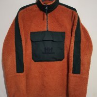 Helly Hansen Yu 1/2 zip borg fleece in orange/khaki. , снимка 1 - Пуловери - 43844499