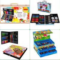 Комплект за Рисуване оцветяване в дървен куфар komplekt za risuvane, снимка 1 - Рисуване и оцветяване - 39061059