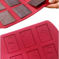 6 Коледни шоко блокчета силиконов молд форма за плочки шоколад и бисквитки фондан, снимка 1 - Форми - 28972386