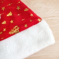 3203 Коледна шапка с елхички и звезди, 43 x 29 cm, снимка 3 - Шапки - 38716673