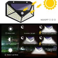 100LED Соларна лампа със сензор за движение - 20W, снимка 3 - Соларни лампи - 43743840