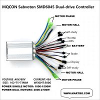 Контролер синусоидален Sabvoton SMD6045 48V 60v 45A за два мотора, снимка 2 - Друга електроника - 43110682