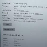 Dell XPS 9550 i7/16RAM/1TB SSD/4k touchscreen, снимка 3 - Лаптопи за работа - 43544448