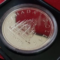 1 сребърен долар 1976 година Канада Елизабет II сребро, снимка 4 - Нумизматика и бонистика - 35285205