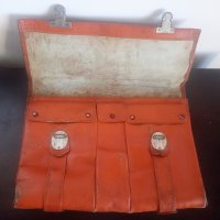 Стара оранжева кожена офис чанта, снимка 5 - Чанти - 36699244
