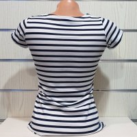 Нова дамска моряшка тениска с малък трансферен печат Котвичка, снимка 7 - Тениски - 27952521