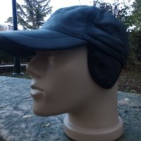 Черна зимна шапка Естествена кожа с регулация 60см, снимка 2 - Шапки - 42952188