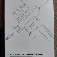 USB C Hub | 10-in-1 | 4k 60hz HDMI 2.0 | PD 100W | RJ45 | USB 3.0 5Gbps | SD Card Reader усб хъб , снимка 2 - Други - 43158544