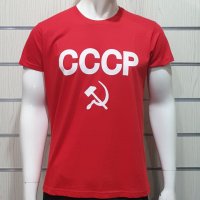 Нова червена мъжка тениска с трансферен печат СССР, Русия, снимка 9 - Тениски - 29038874