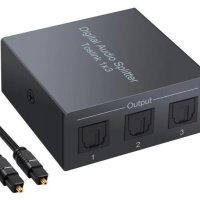 1X3 SPDIF Splitter TOSLINK Оптичен Сплитер за Цифрово Оптично Аудио 1Вход 3Изхода LPCM2 DTS DolbyAC3, снимка 2 - Ресийвъри, усилватели, смесителни пултове - 27564143