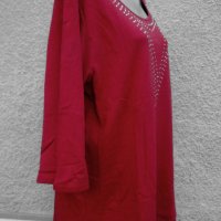 3XL /4XL Нова червена блуза с  капси  , снимка 4 - Блузи с дълъг ръкав и пуловери - 37995362