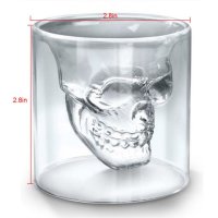 Триизмерна стъклена чаша череп за алкохол - комплект 4 броя, снимка 3 - Други стоки за дома - 43314940
