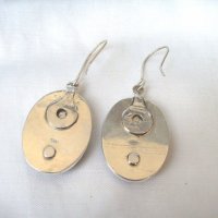  Сребърен Авторски Комплект- Обеци и Медальон с Нефрити, снимка 4 - Бижутерийни комплекти - 23946676