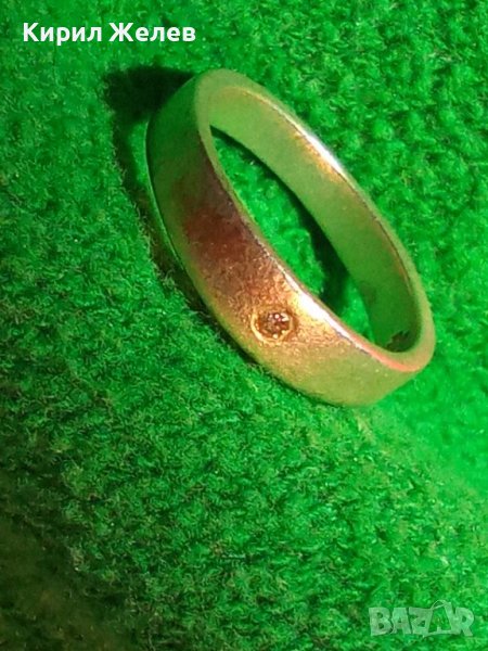 СТАР ДИАМАНТЕН СРЕБЪРЕН ВИНТИДЖ АРТ ПРЪСТЕН СРЕБРО 925 Тип ХАЛКА БИЖУТЕРСКА ИЗРАБОТКА 39896, снимка 1