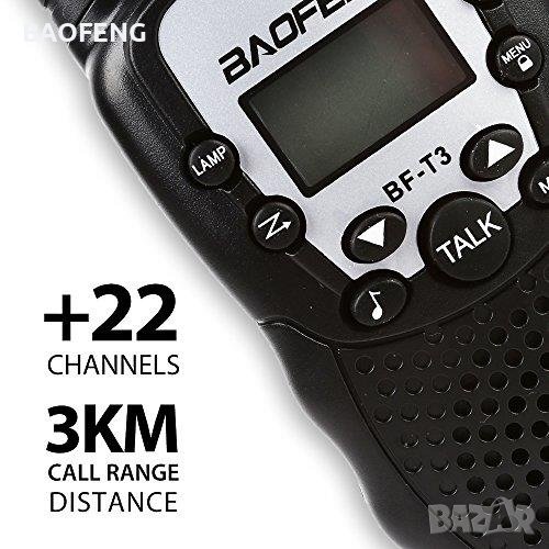 **Нови до 5 км 22 канала BAOFENG BF-T3 Промоция Комплект 2бр. Радиостанции Уоки Токи, Led индикация , снимка 1