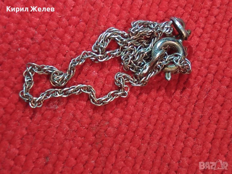 ТЪНКА ФИНА СРЕБЪРНА ГРИВНИЧКА СРЕБРО 925 ПОДХОДЯЩА и за ГЛЕЗЕН ЗАКОПЧАЛКАТА е САМО ПОСРЕБРЕНА! 25974, снимка 1