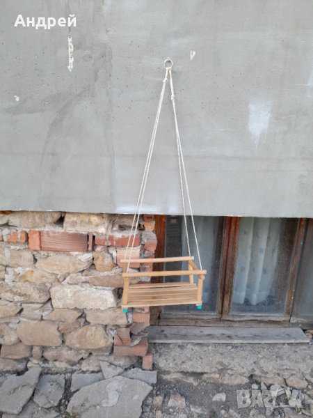 Стара детска дървена люлка, снимка 1