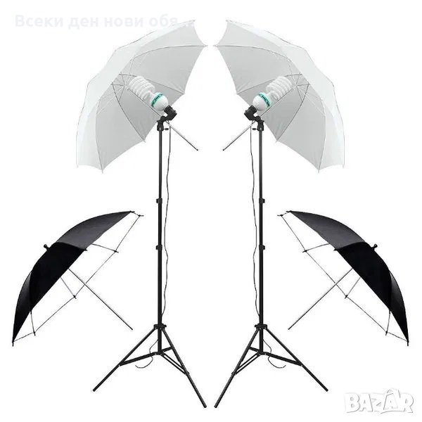 Бял дифузен чадър за фотография, снимка 1