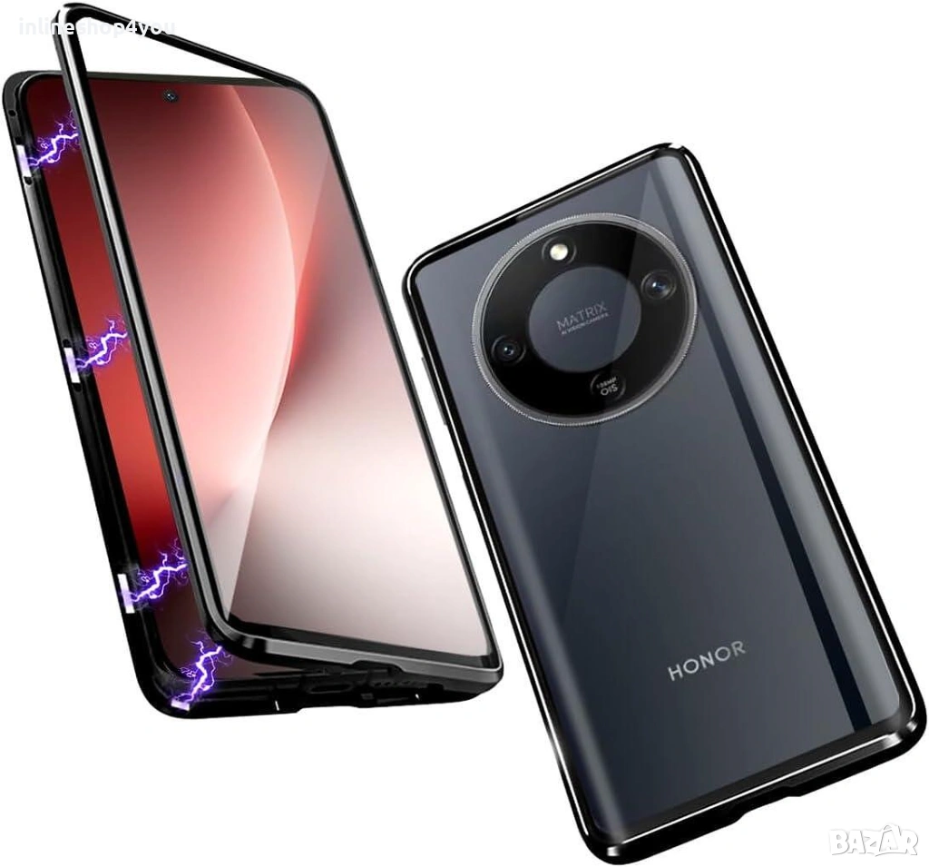 Двоен Магнитен Кейс за Honor Magic8 Lite със защита на камерите, снимка 1