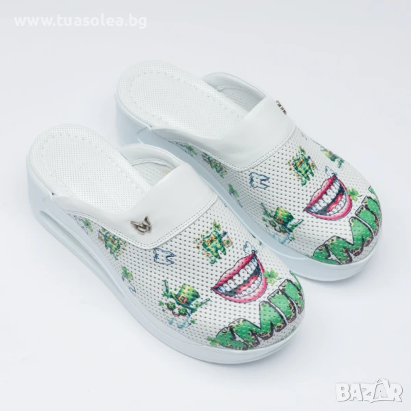 Анатомични чехли на платформа от естествена кожа | Марка Tuasolea, снимка 1