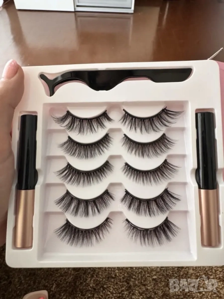   5 чифта магнитни изкуствени мигли с очна линия , снимка 1