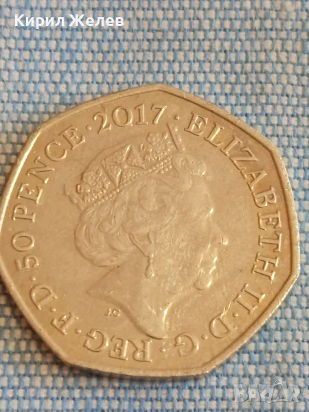Монета 50 пенса 2017г. Англия Елизабет втора BENJAMIN BUNNY 49558, снимка 1