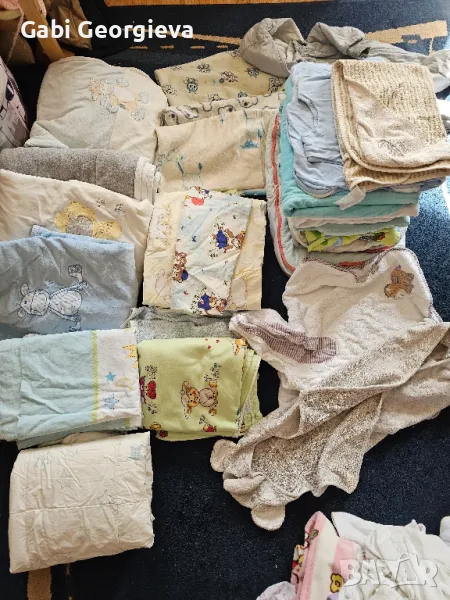 Лот бебешки одеяла,чаршафи и чували за сън за момче, снимка 1