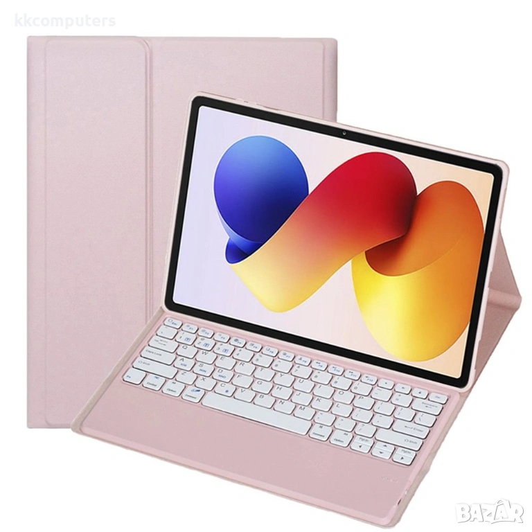 A0N19 Bluetooth Клавиатура-Калъф за Xiaomi Redmi Pad 2 Pro / Poco Pad M- Отделяема, Стойка, Мултипой, снимка 1