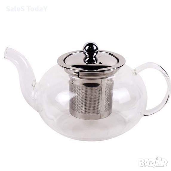 Стъклен чайник, Прозрачен, Mode, 600мл., снимка 1
