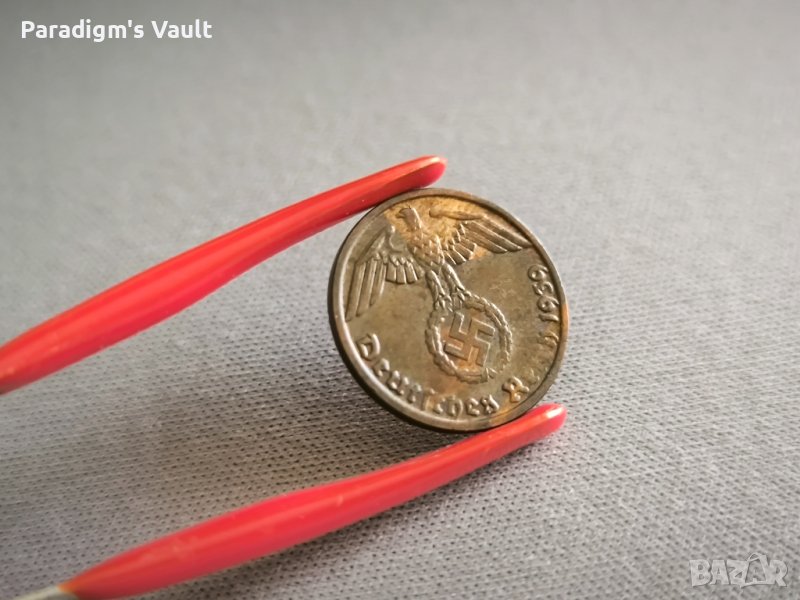 Монета - Трети райх - Германия - 1 пфениг | 1939г.; серия D, снимка 1