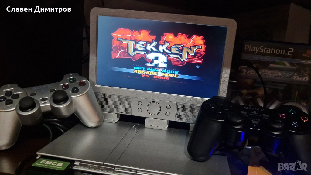 Playstation 2 със Монитор и хак 170 игри Playstation 1 и Playstation 2, снимка 1