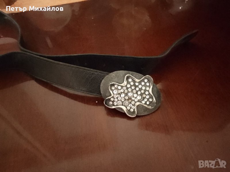 Кожен колан със кристалчета. Почти подарак за 2лв :), снимка 1